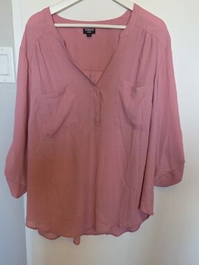 Torrid Dusty Rose Harper Blouse EUC